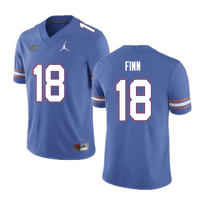 Men's NCAA Florida Gators Jacob Finn #18 Stitched Authentic Nike Blue College Football Jersey SGL0365HP